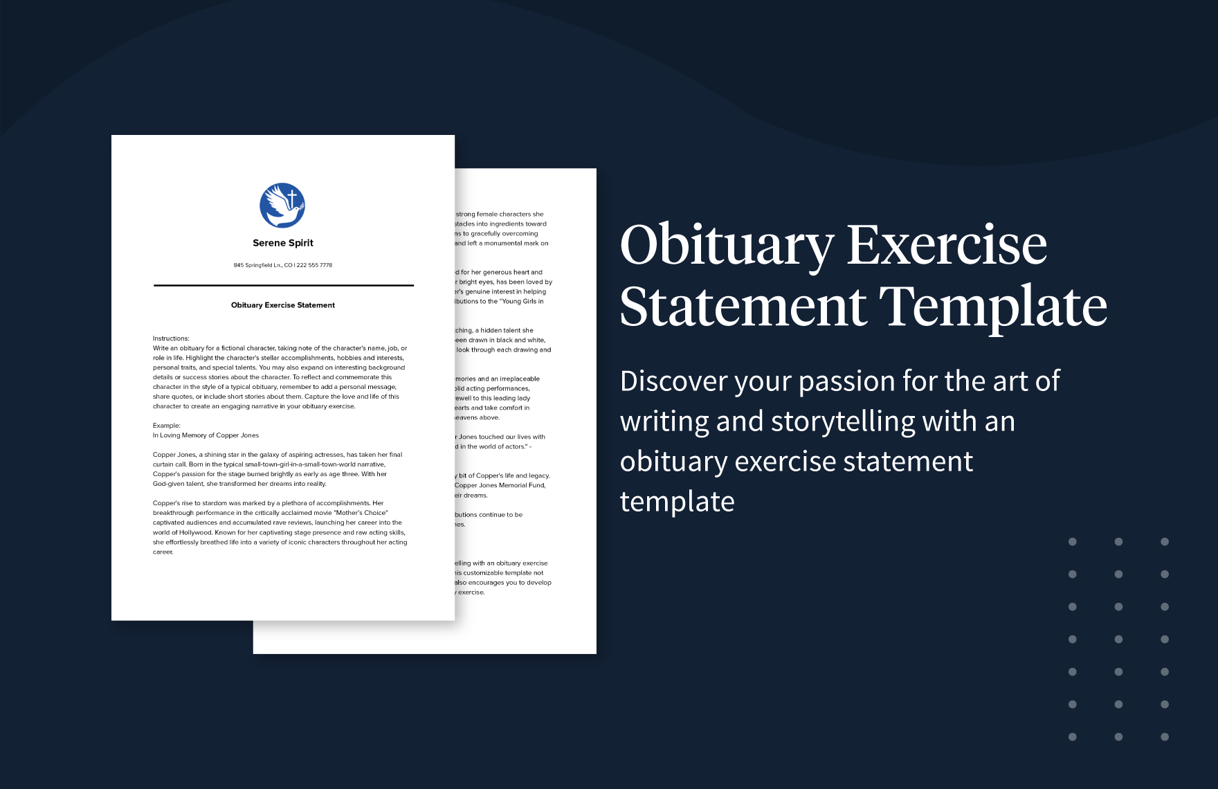 Obituary Exercise Statement Template