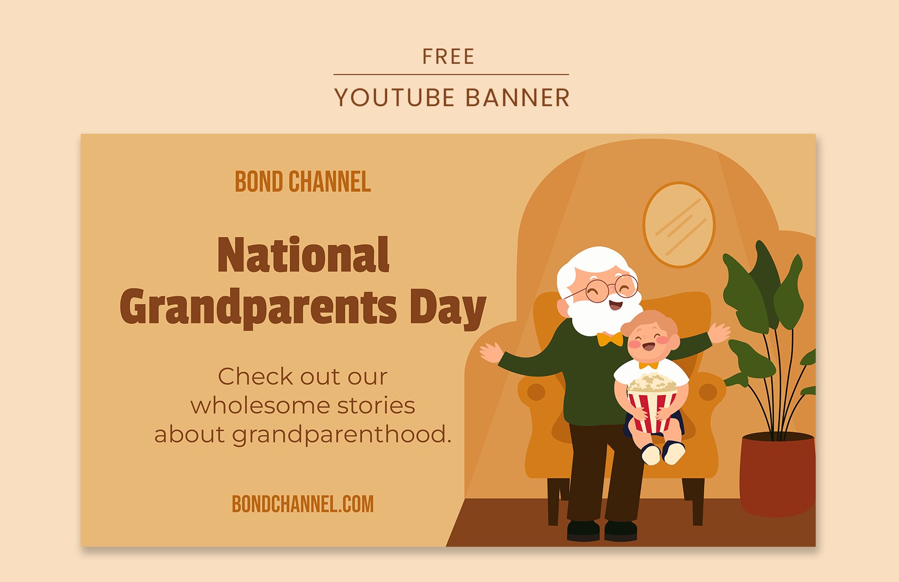 Free National Grandparents Day Youtube Banner in PDF, Illustrator, SVG, JPEG