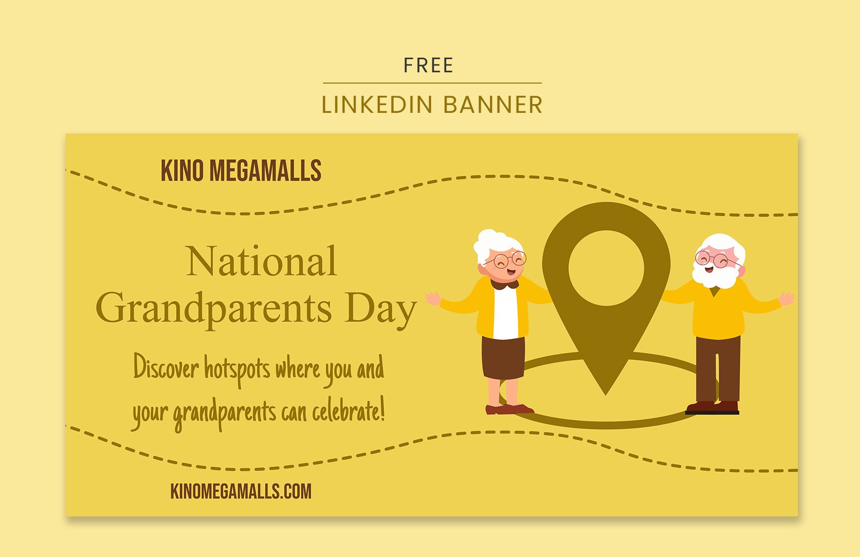 Free National Grandparents Day Linkedin Banner in PDF, Illustrator, SVG, JPEG