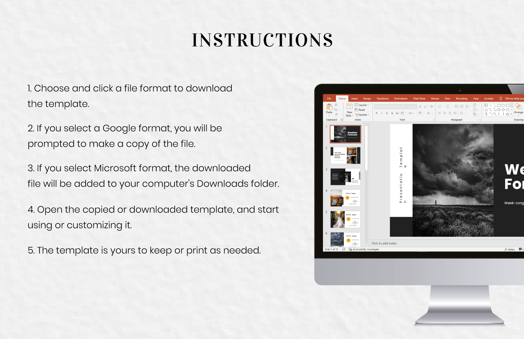 Free Weather Forecast Presentation Template to Edit Online