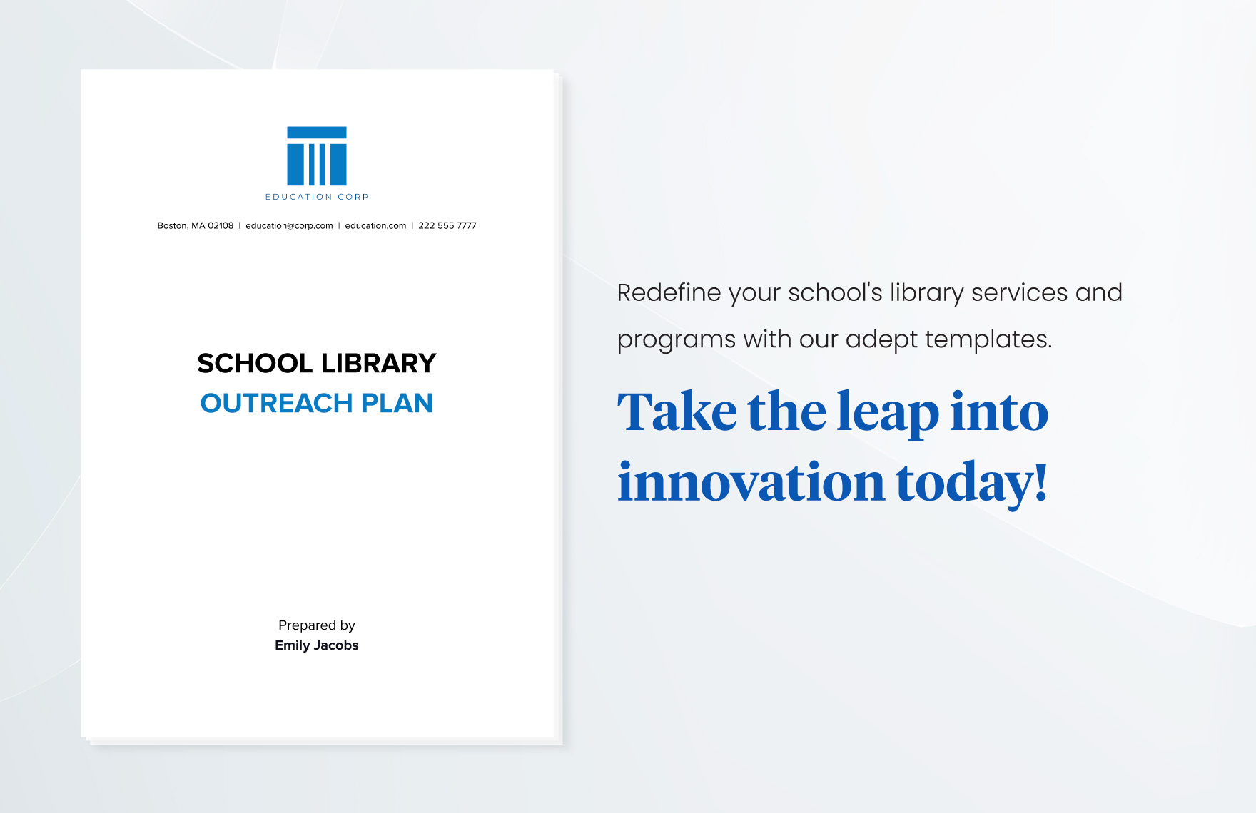 School Library Outreach Plan Template