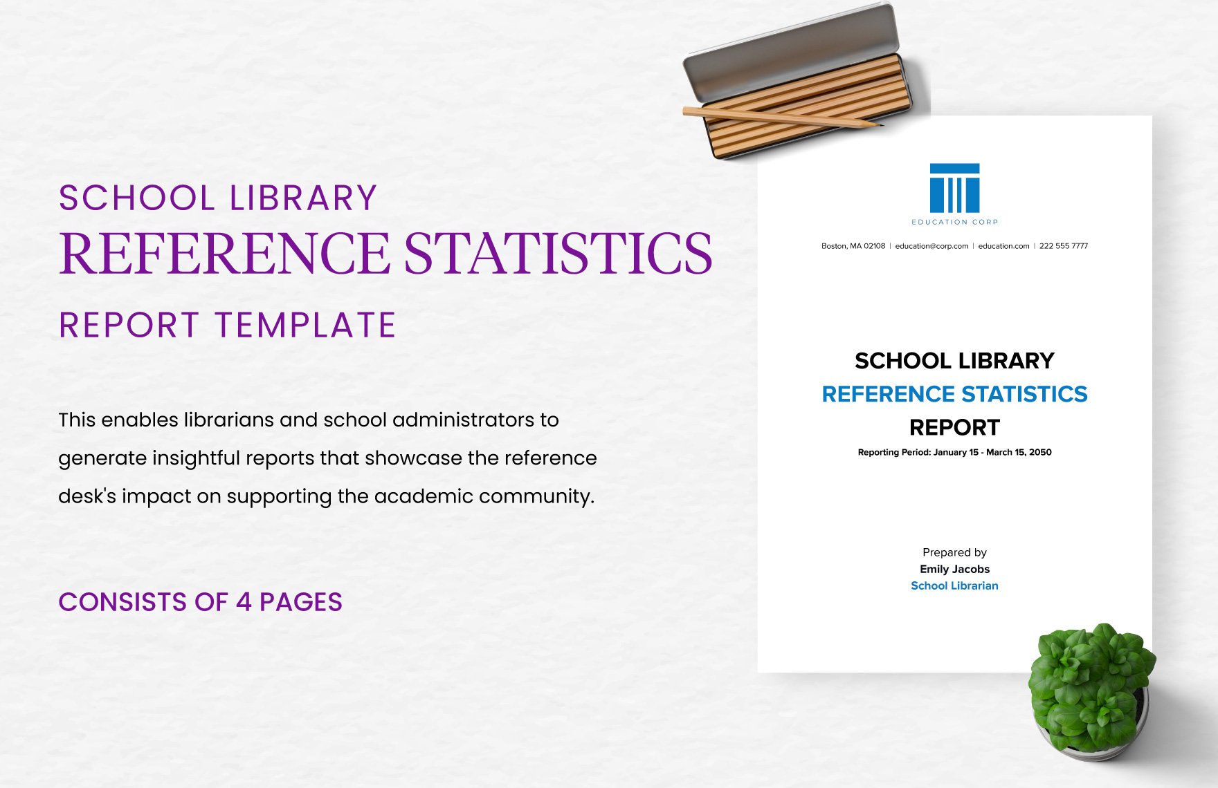 School Library Reference Statistics Report Template