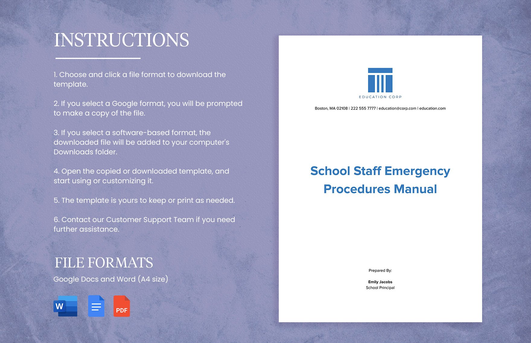 School Staff Emergency Procedures Manual Template