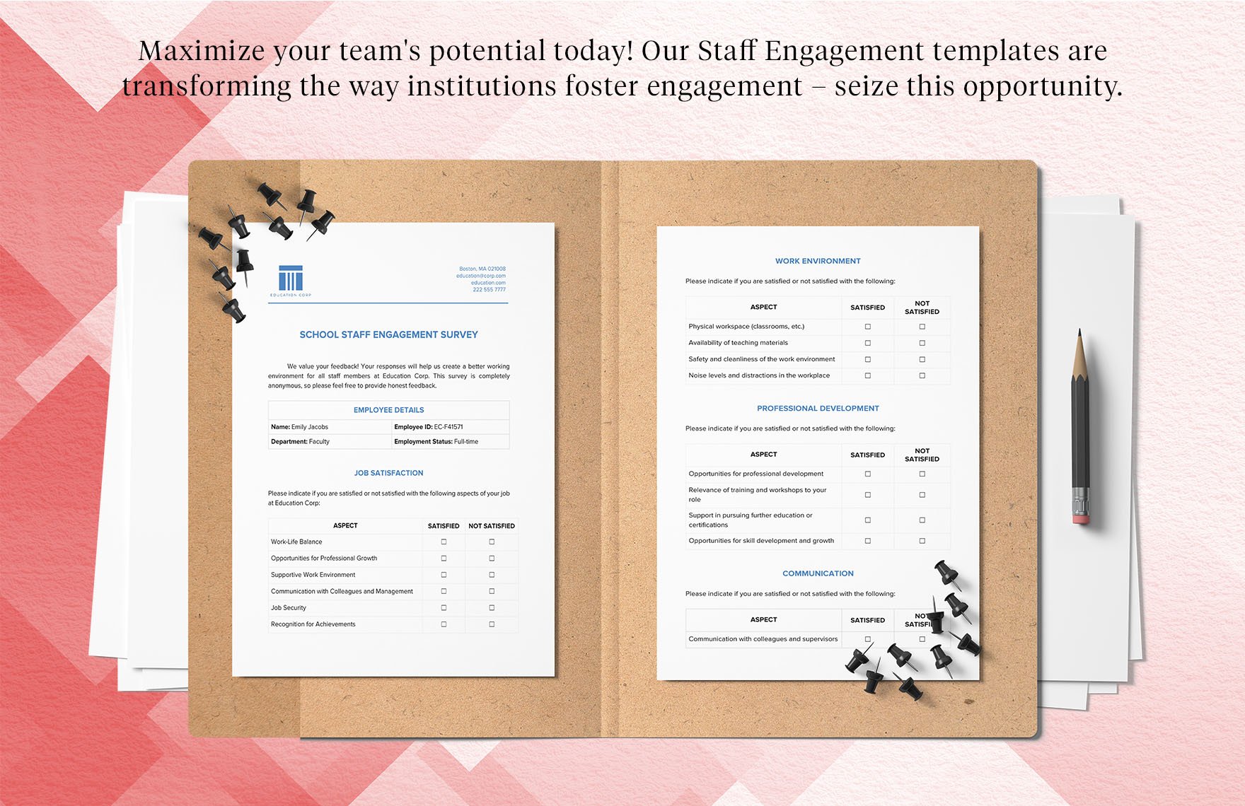 School Staff Engagement Survey Template