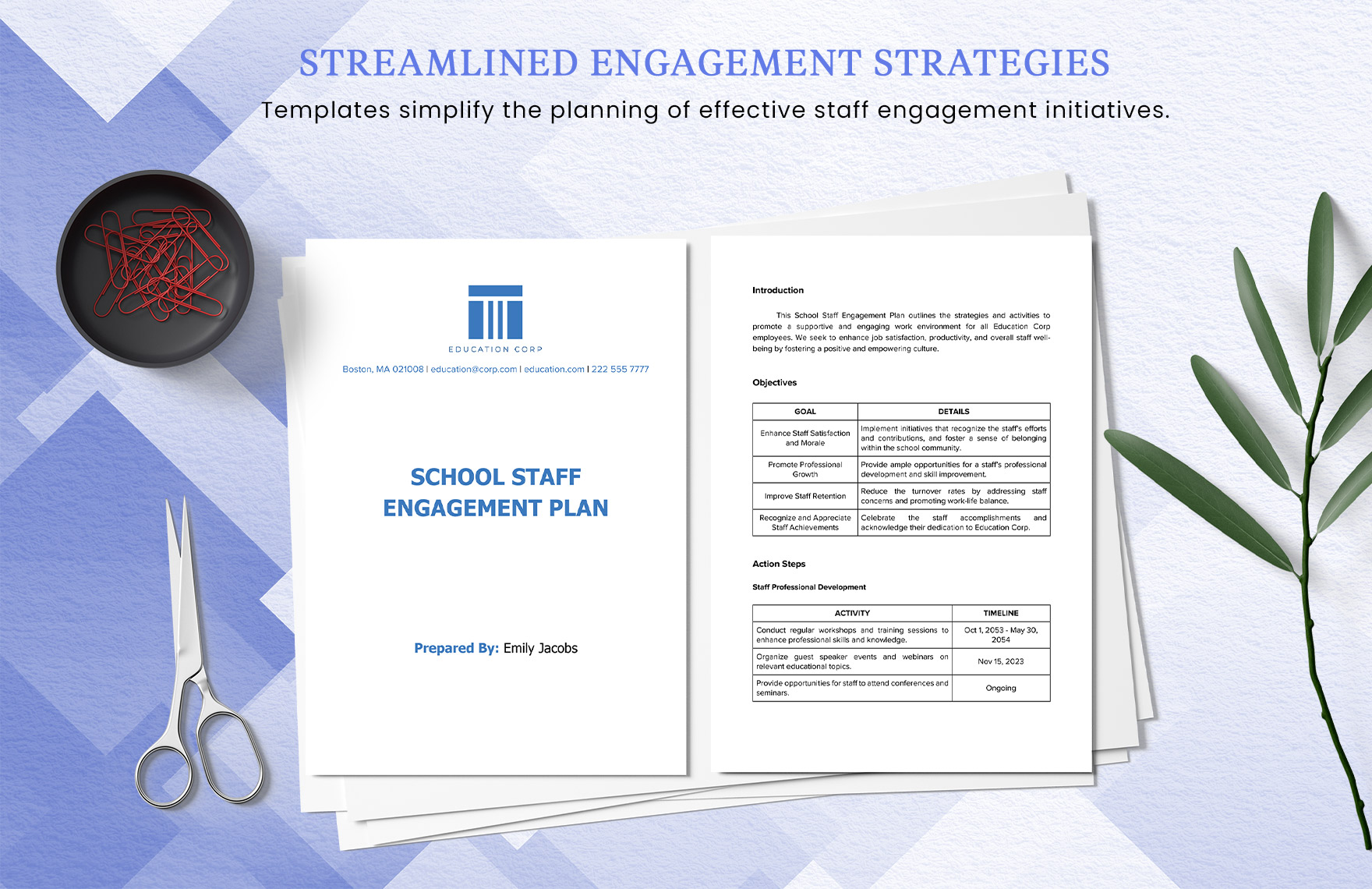 School Staff Engagement Plan Template