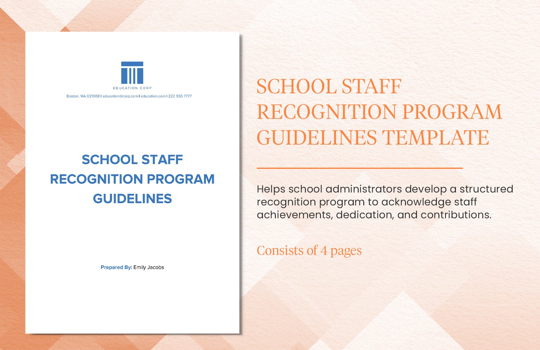 School Staff Recognition Program Guidelines Template