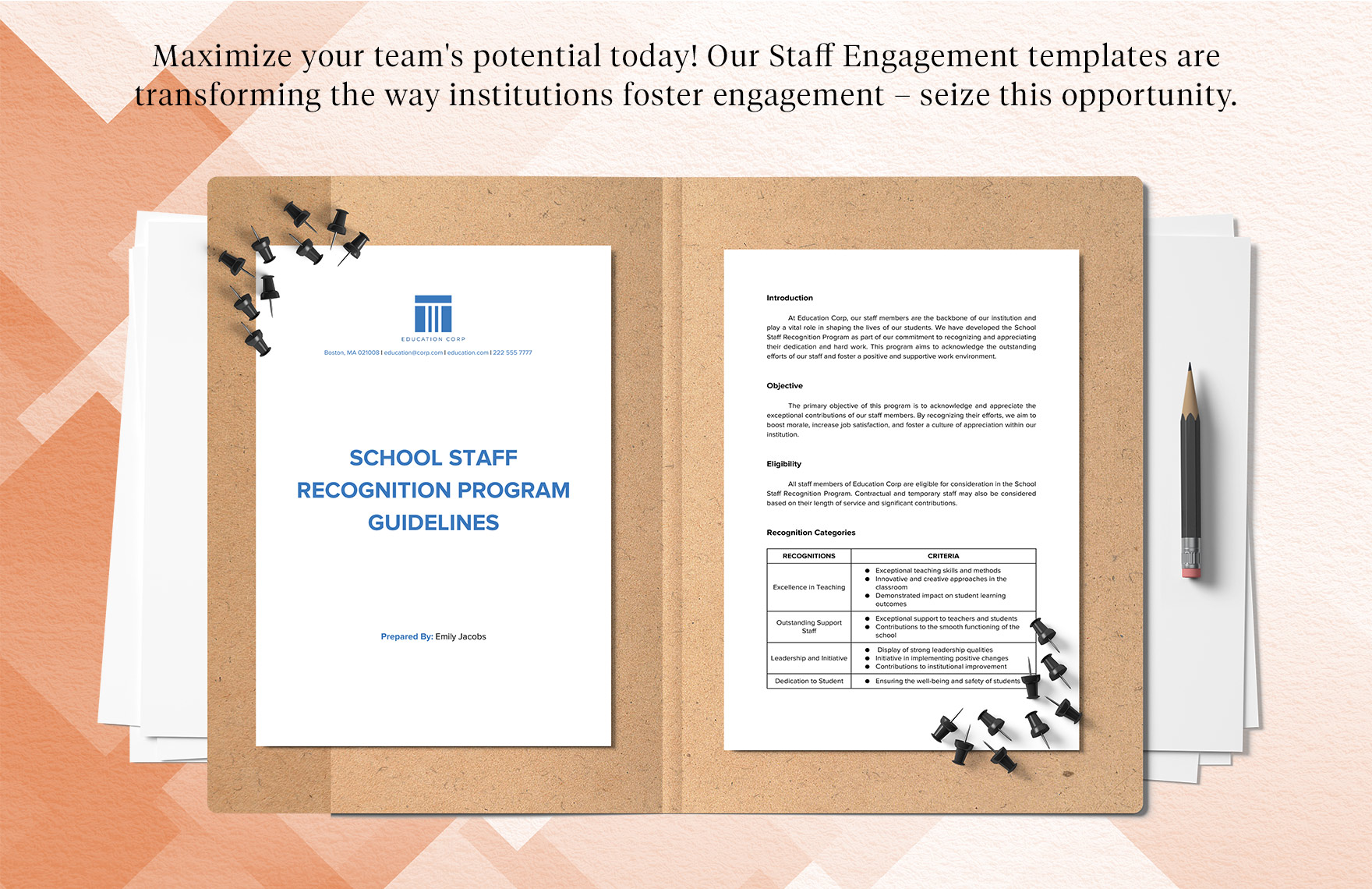 School Staff Recognition Program Guidelines Template