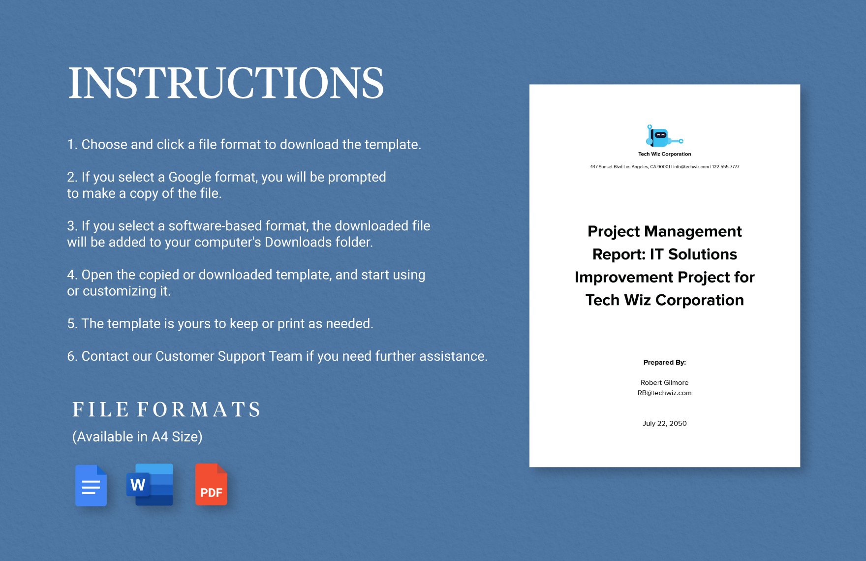 Project Management Report Sample Template