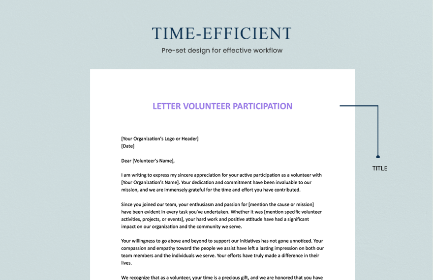 Letter Volunteer Participation
