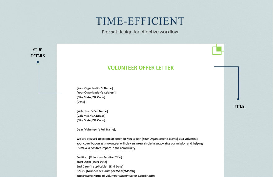 Volunteer Offer Letter