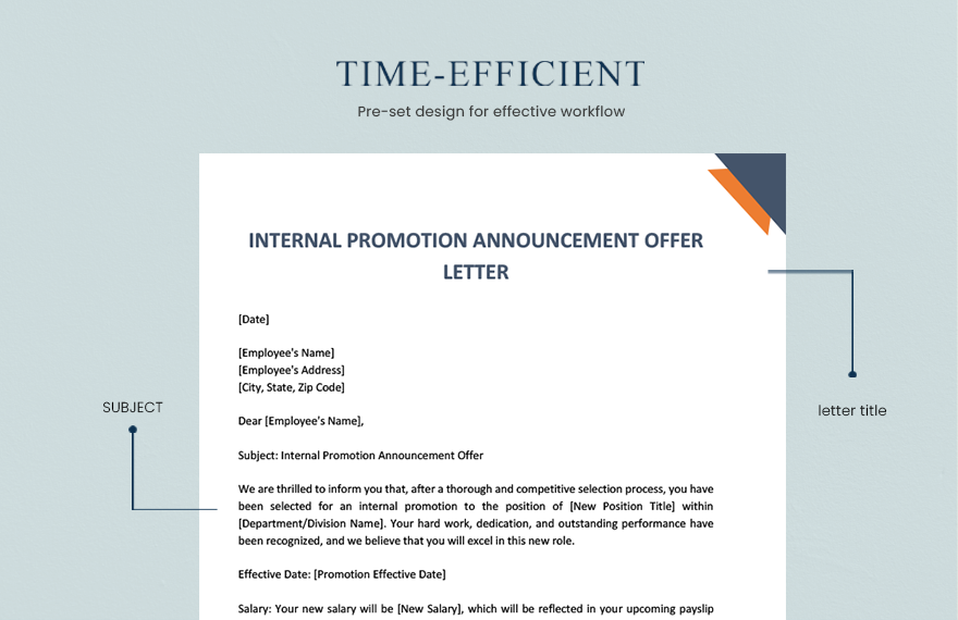 Internal Promotion Announcement Offer Letter