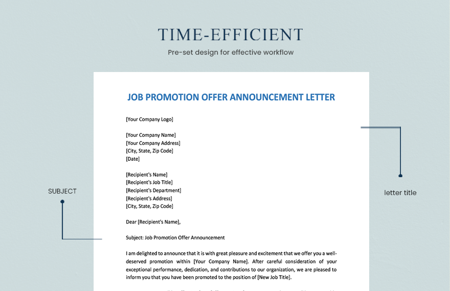 Job Promotion Offer Announcement Letter