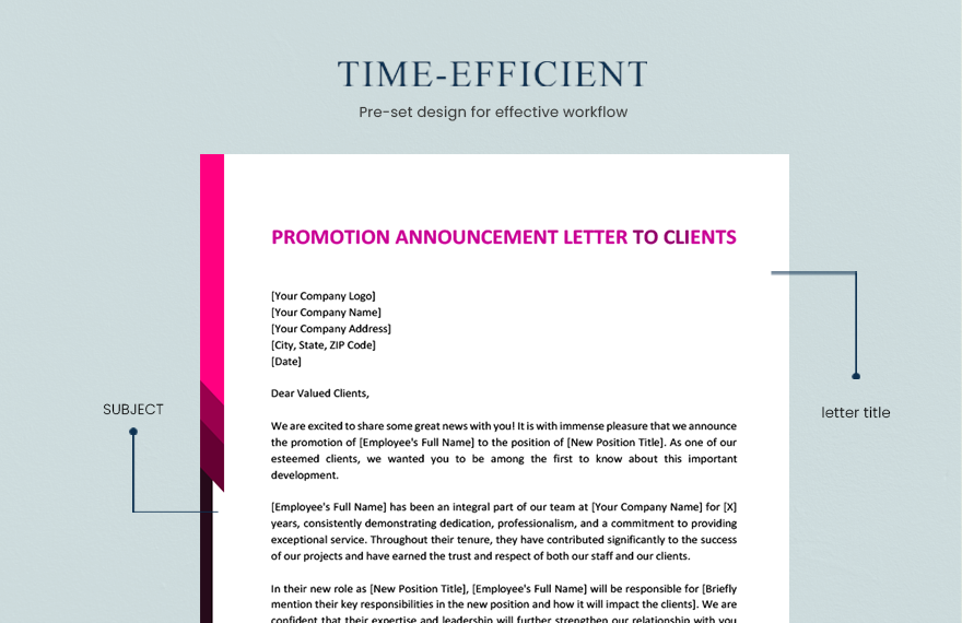 Promotion Announcement Letter To Clients