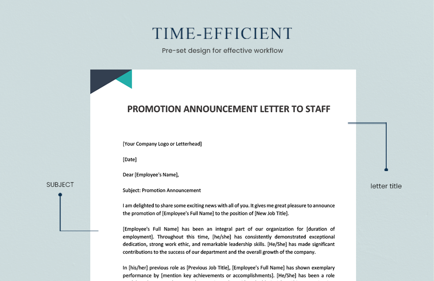 Promotion Announcement Letter to Staff
