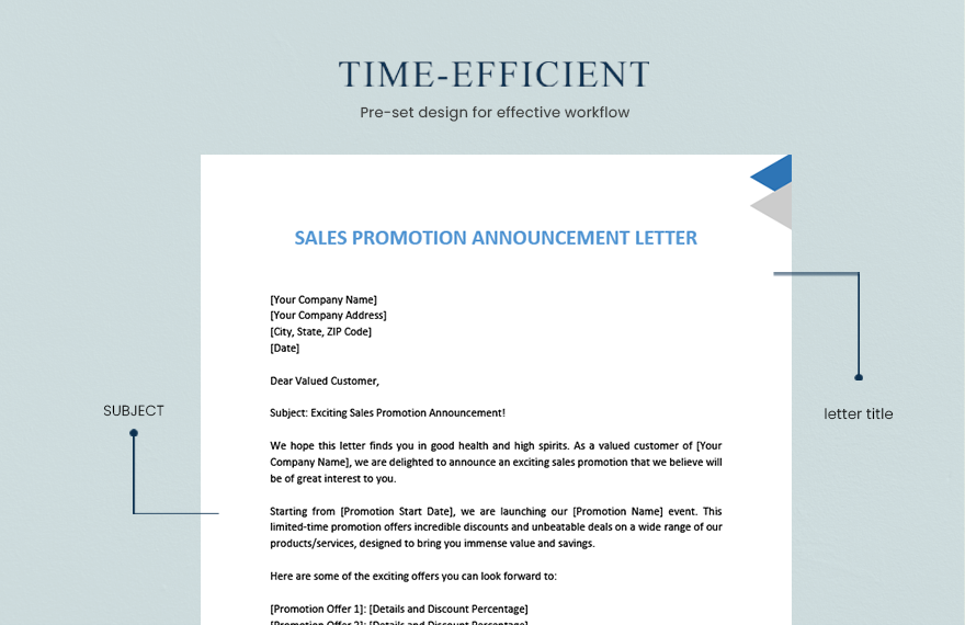 Sales Promotion Announcement Letter