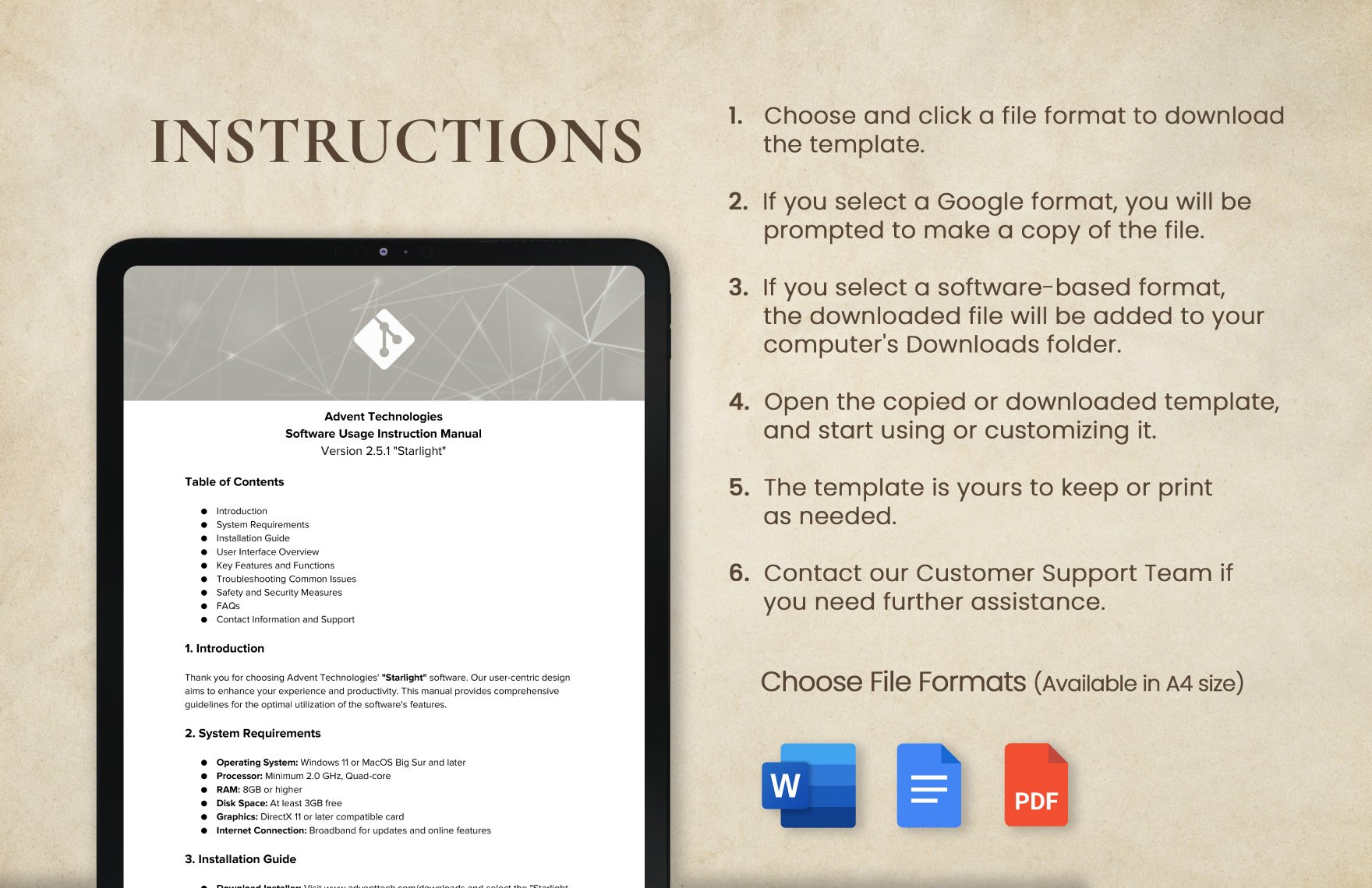 Software Usage Instruction Manual Template