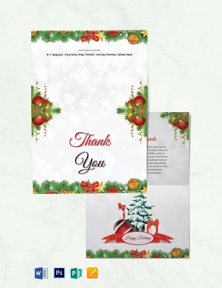 Christmas Brochure thank you card 