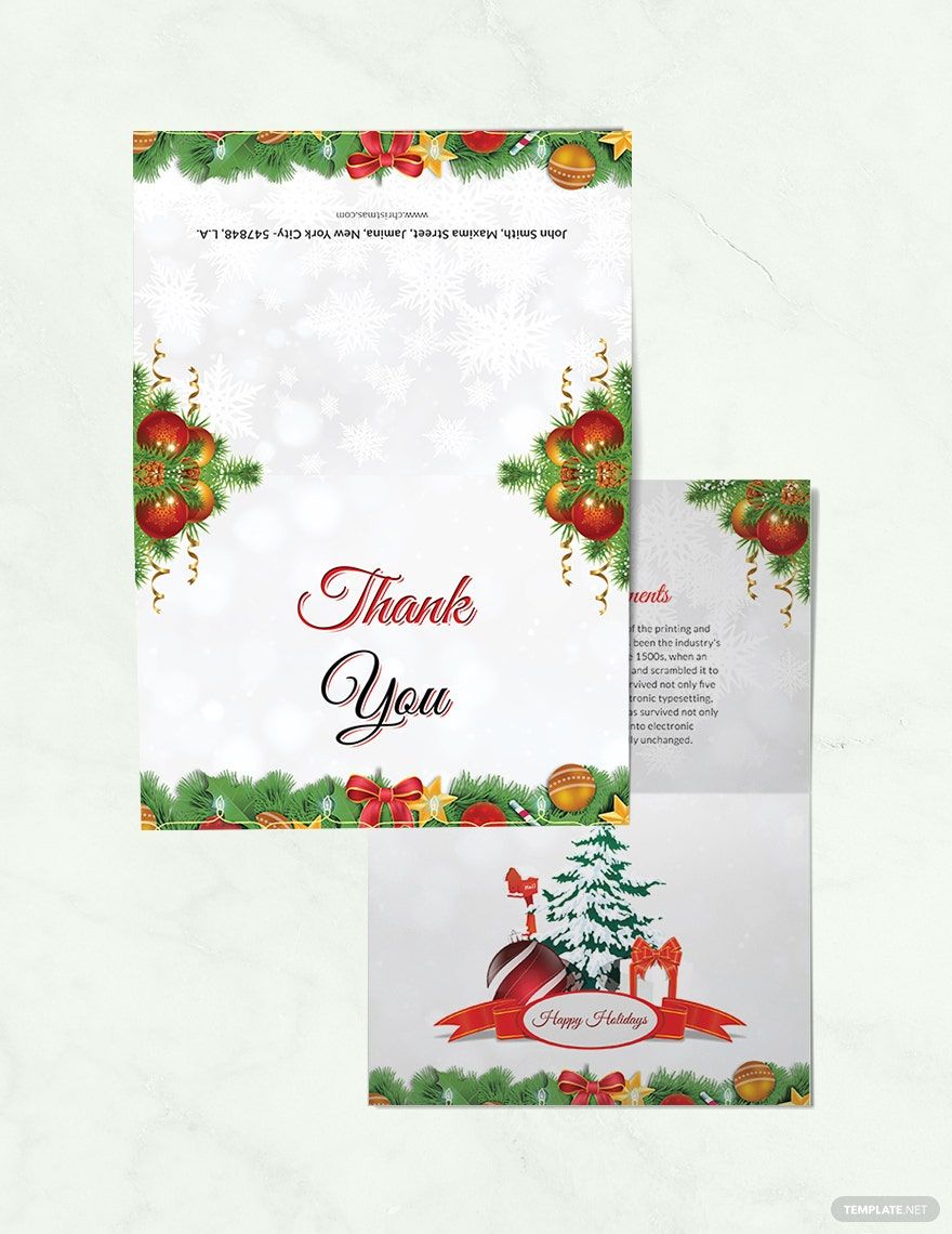 Christmas Brochure Thank You Card Template