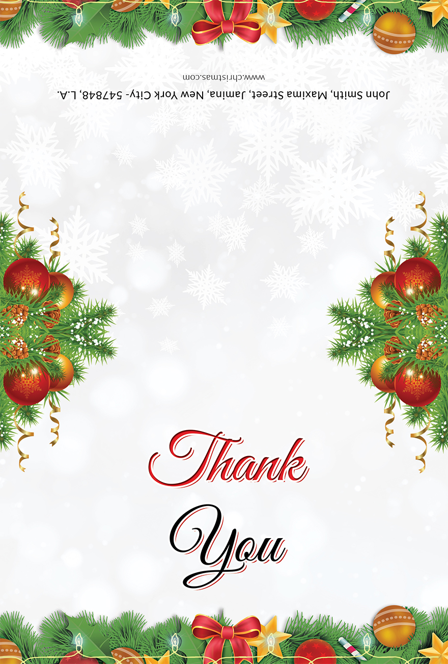 Christmas Brochure thank you card download