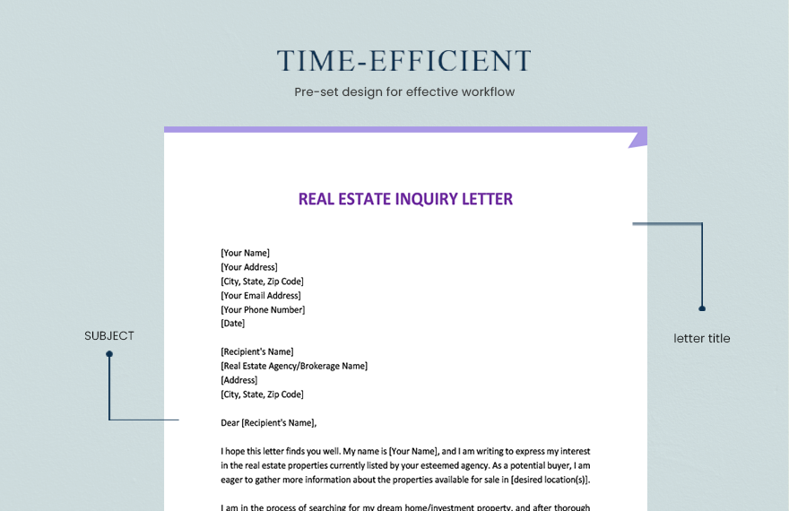 Real Estate Inquiry Letter