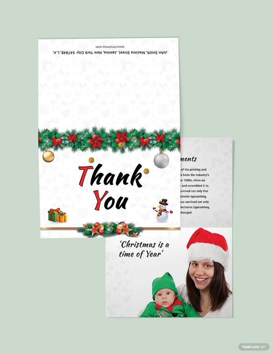 Christmas Cantata Brochure Thank you card Template