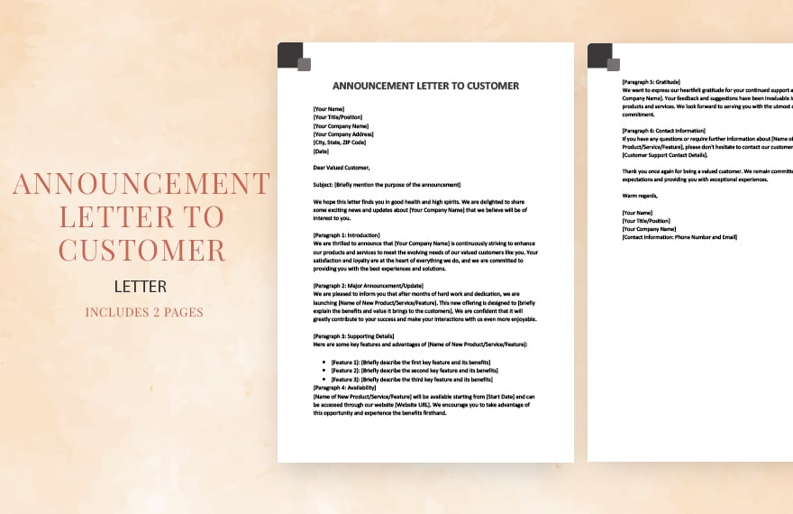 Announcement Letter To Customer