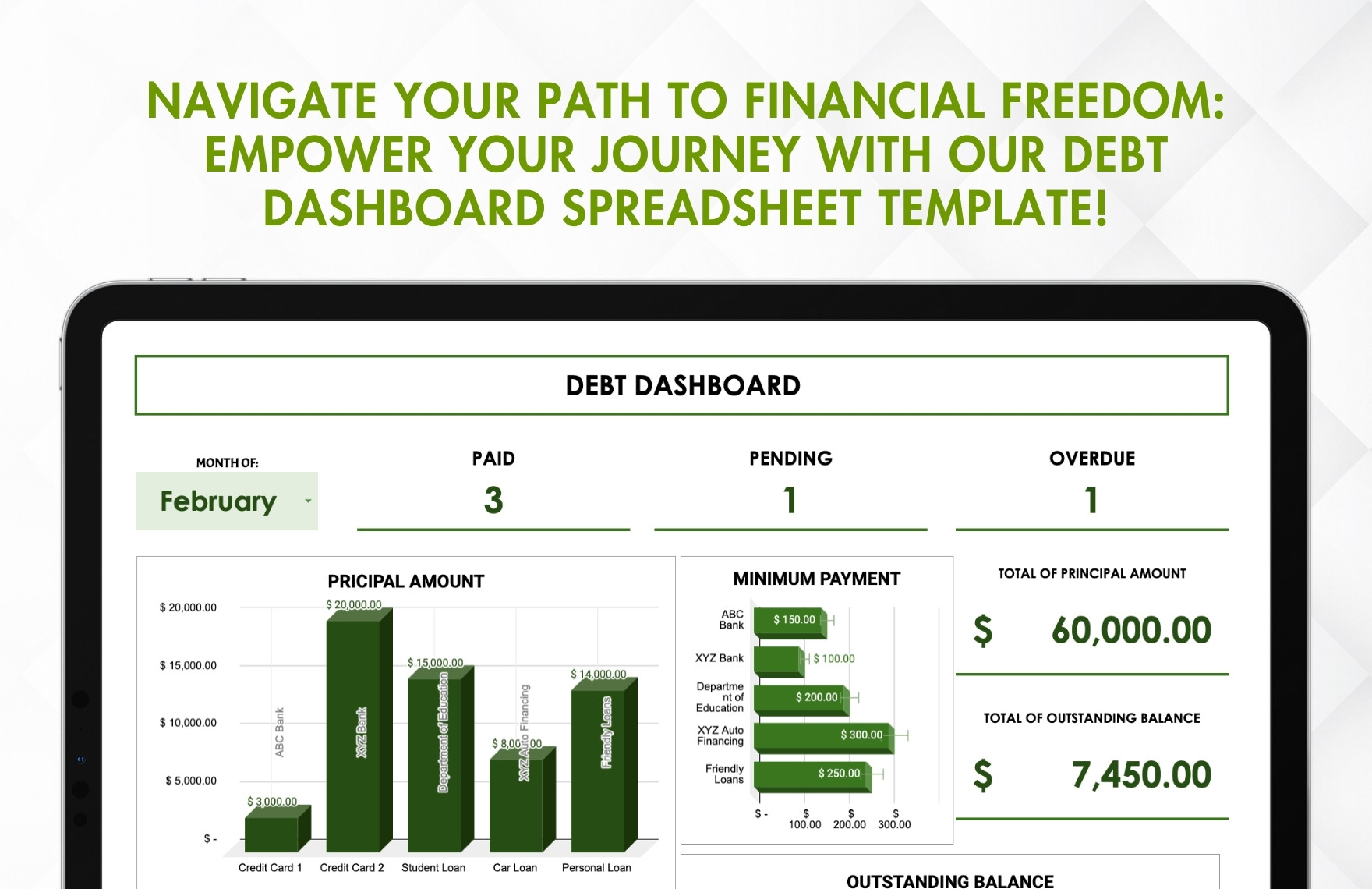 Debt Dashboard Spreadsheet Template