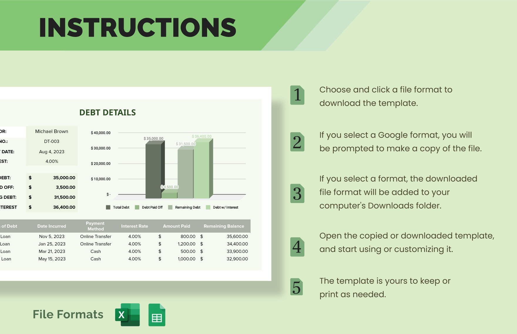 Debt Inventory Template