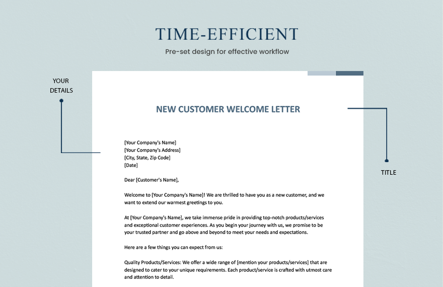 New Customer Welcome Letter