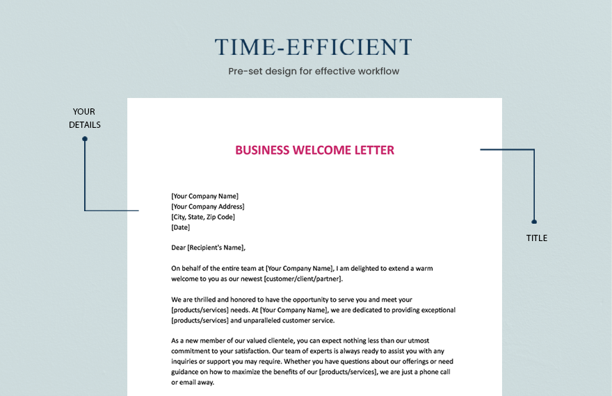 Business Welcome Letter