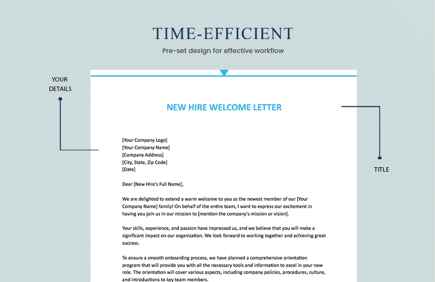 New Hire Welcome Letter