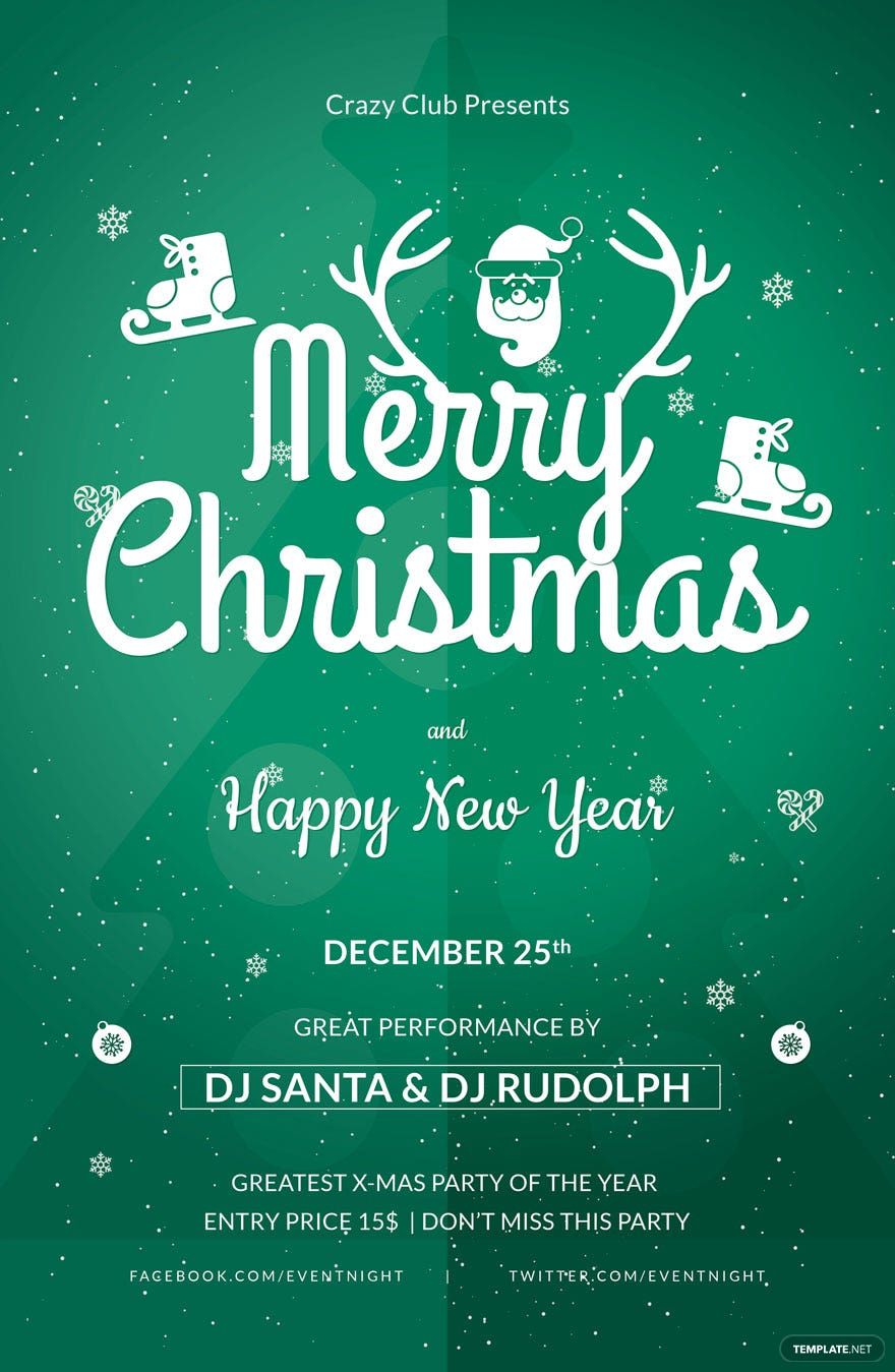 Free Christmas Club Poster Template