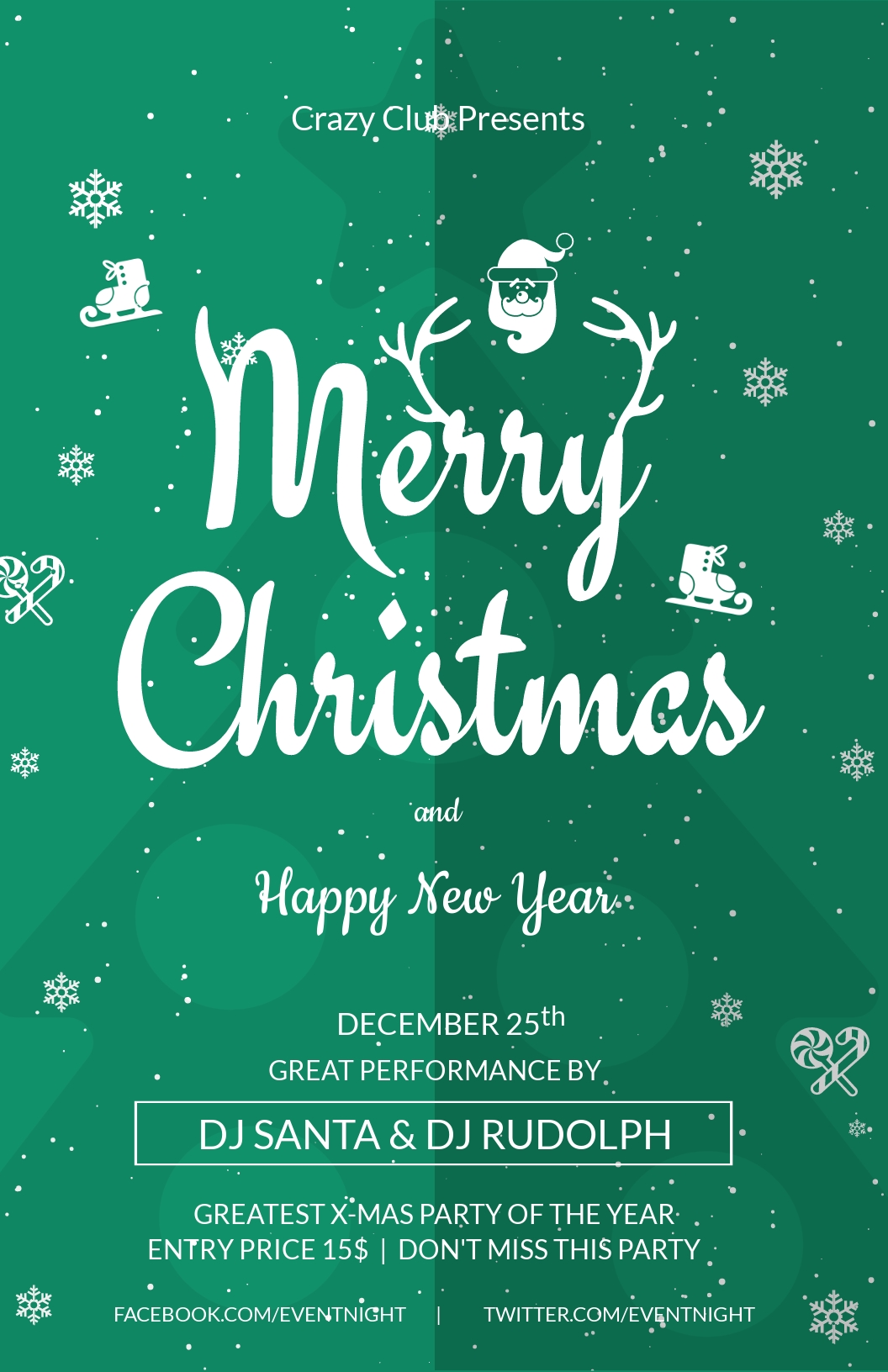 Free Chalkboard Christmas Party Poster Template - Apple Pages, PSD ...