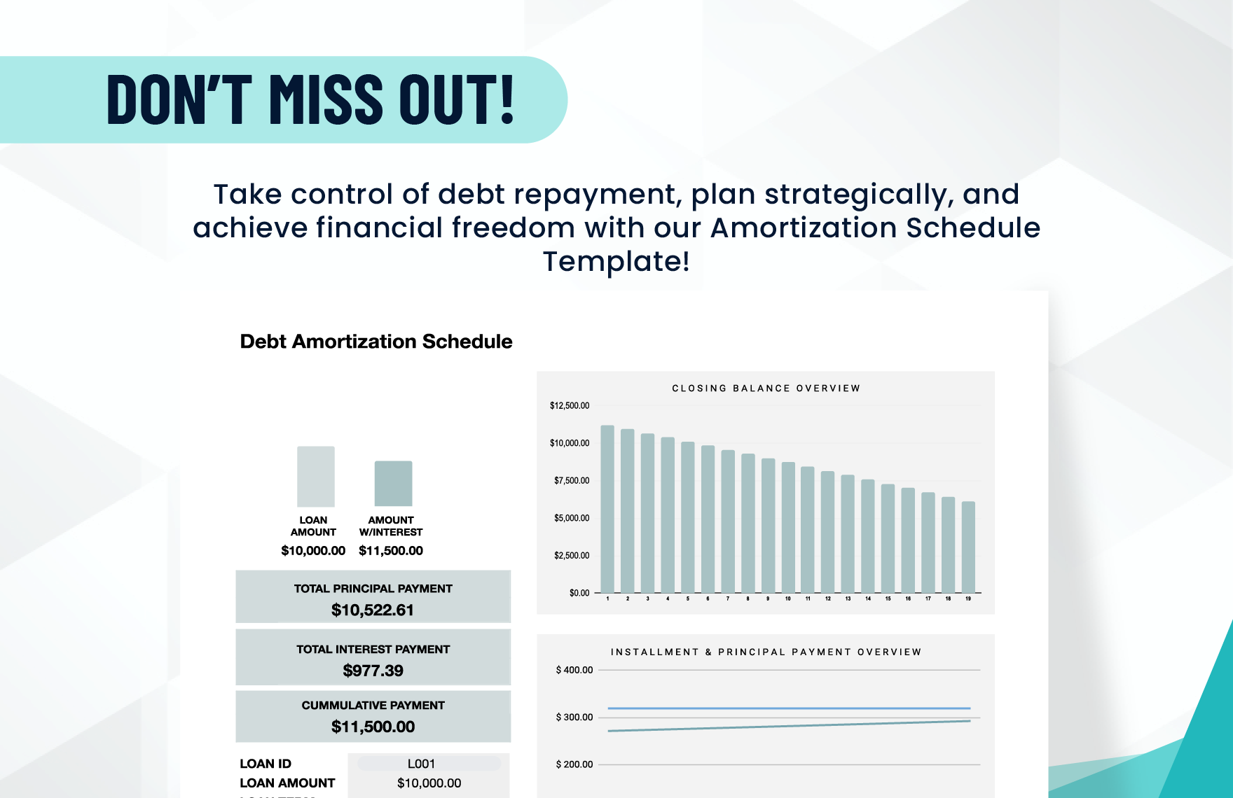 Debt Amortization Schedule Template