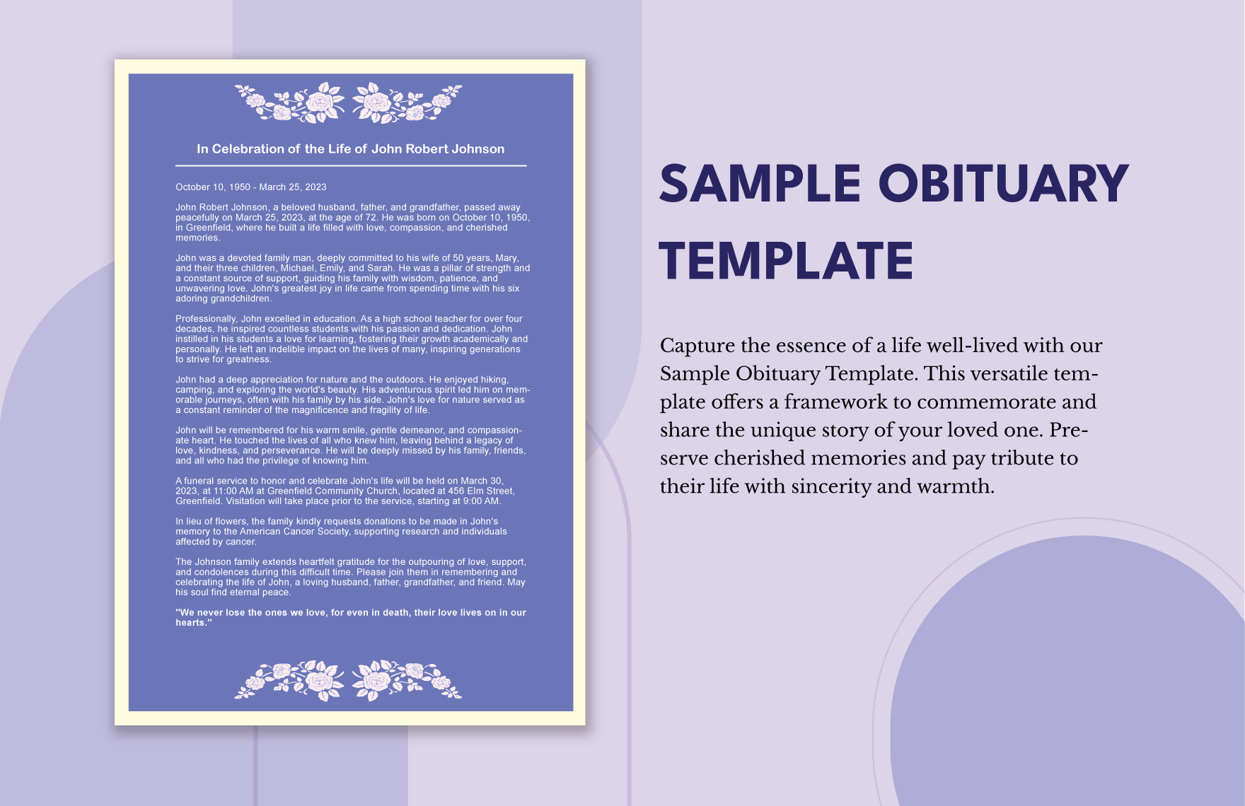 Sample Obituary Template