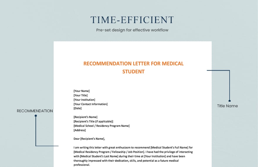Recommendation Letter For Medical Student
