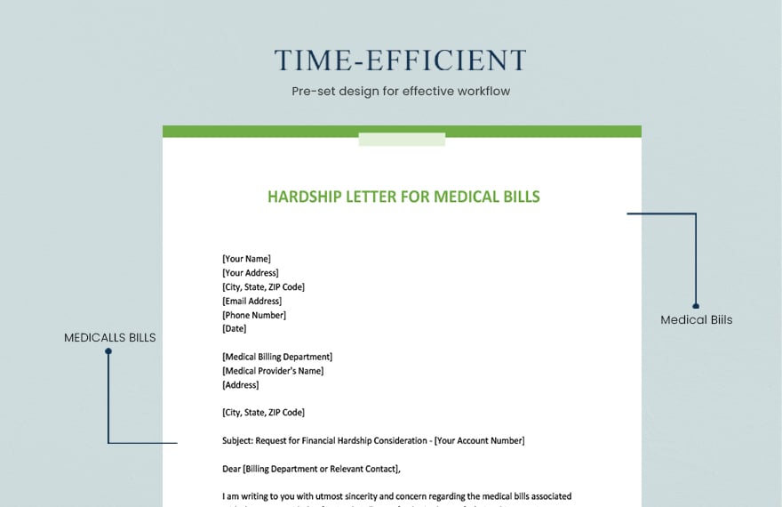 Hardship Letter For Medical Bills