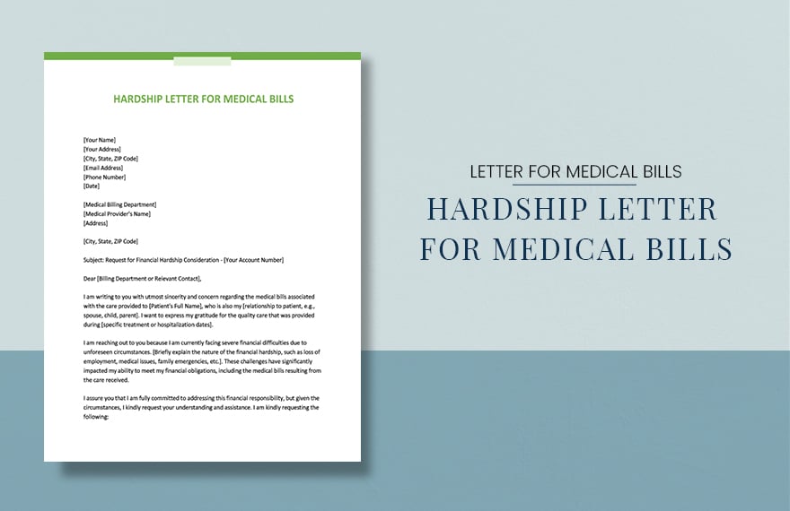 Hardship Letter For Medical Bills in Word, Google Docs, Apple Pages