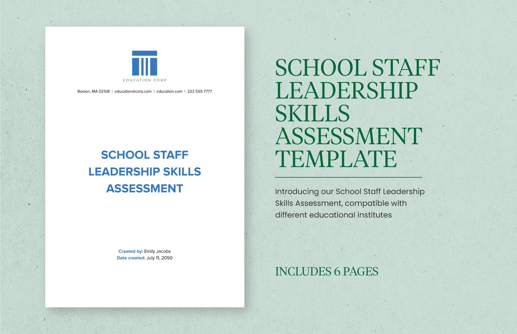School Staff Leadership Skills Assessment Template