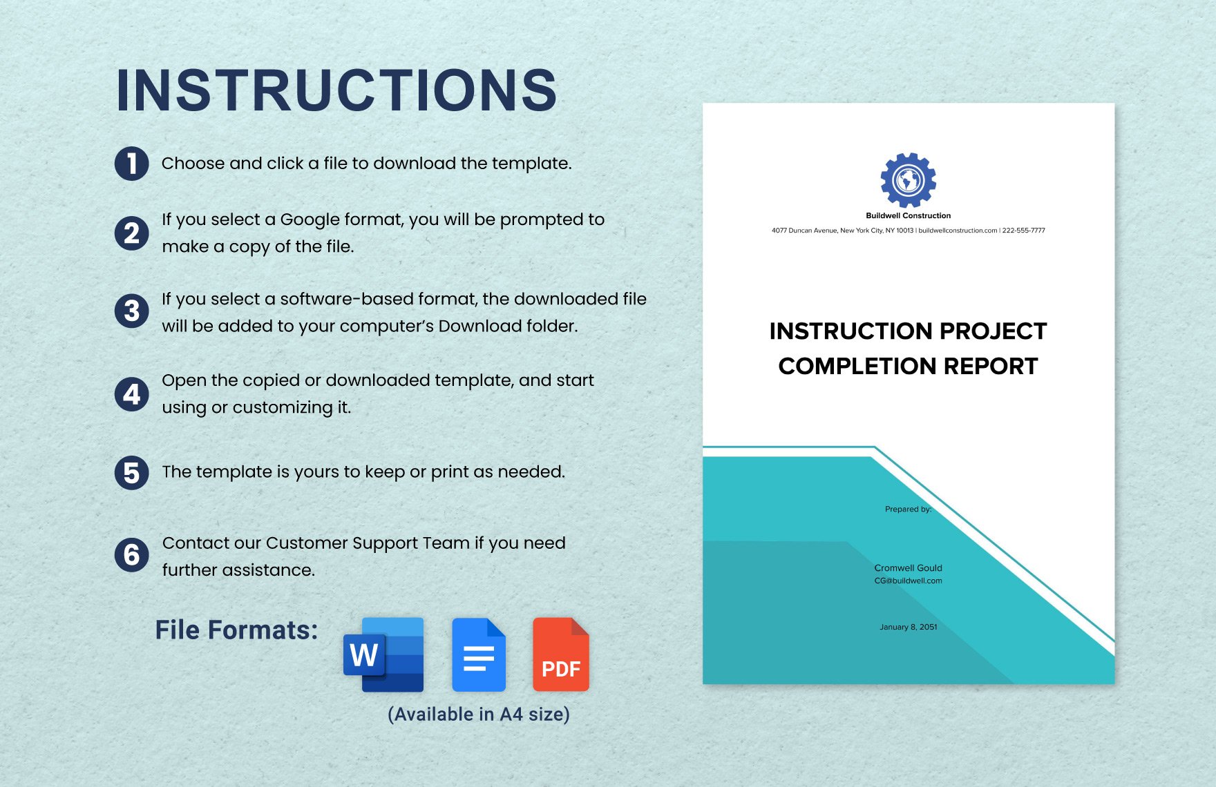 Instruction Project Completion Report Template