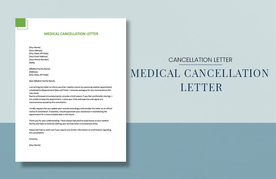 Free Medical Cancellation Letter