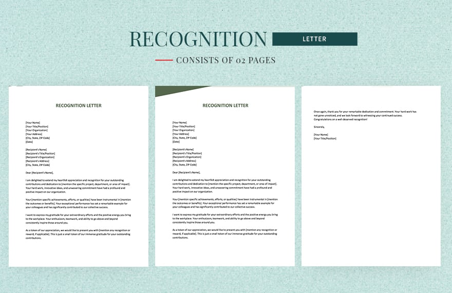 Free Recognition Letter in Word, Google Docs, Apple Pages