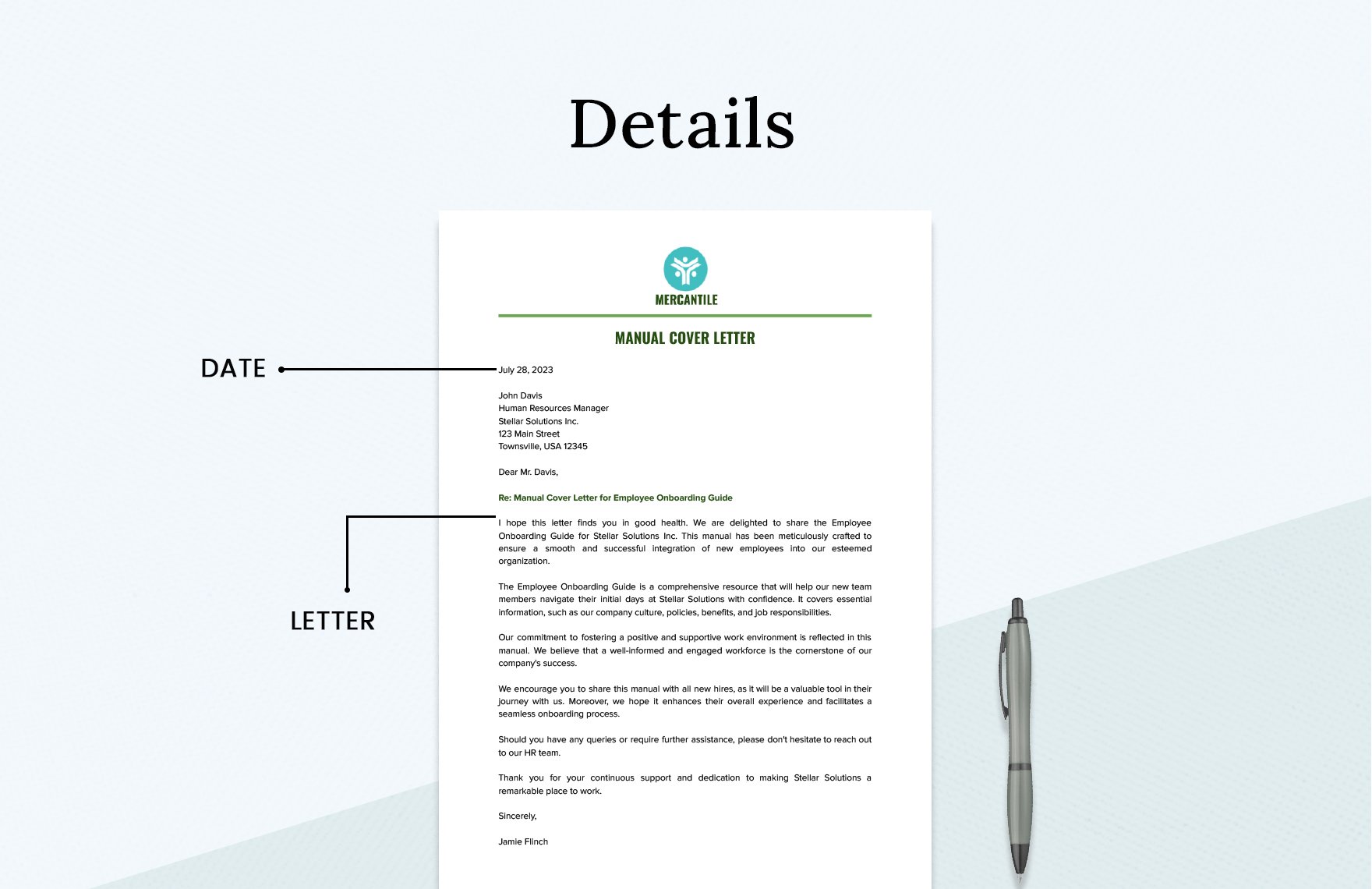 Manual Cover Letter Template