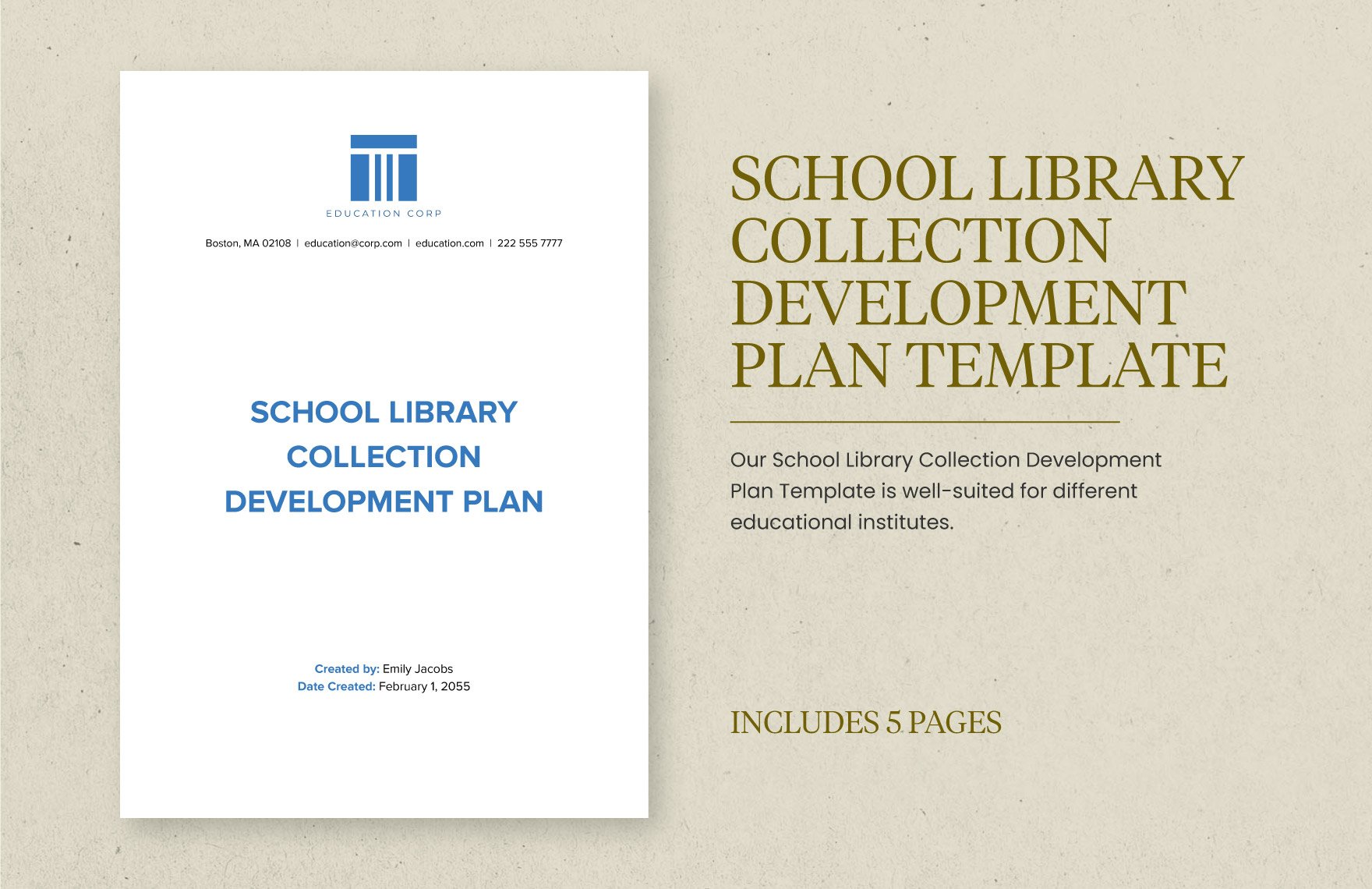 School Library Collection Development Plan Template