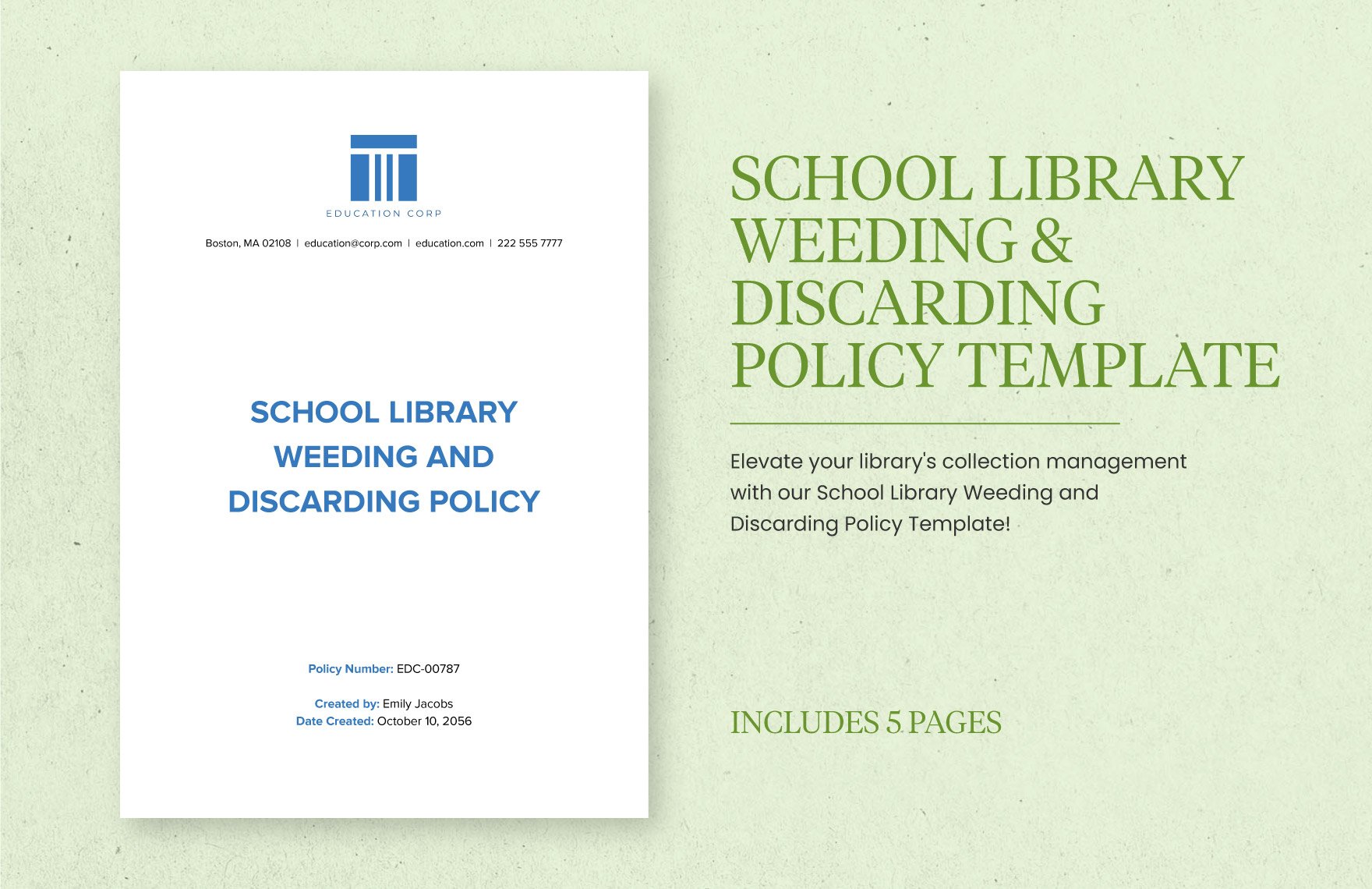 School Library Weeding and Discarding Policy Template