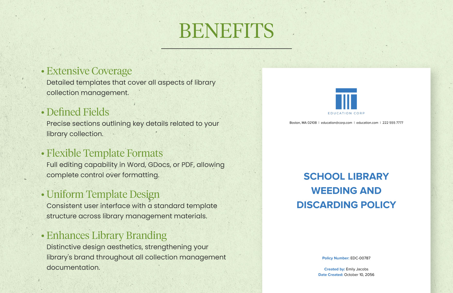 School Library Weeding and Discarding Policy Template
