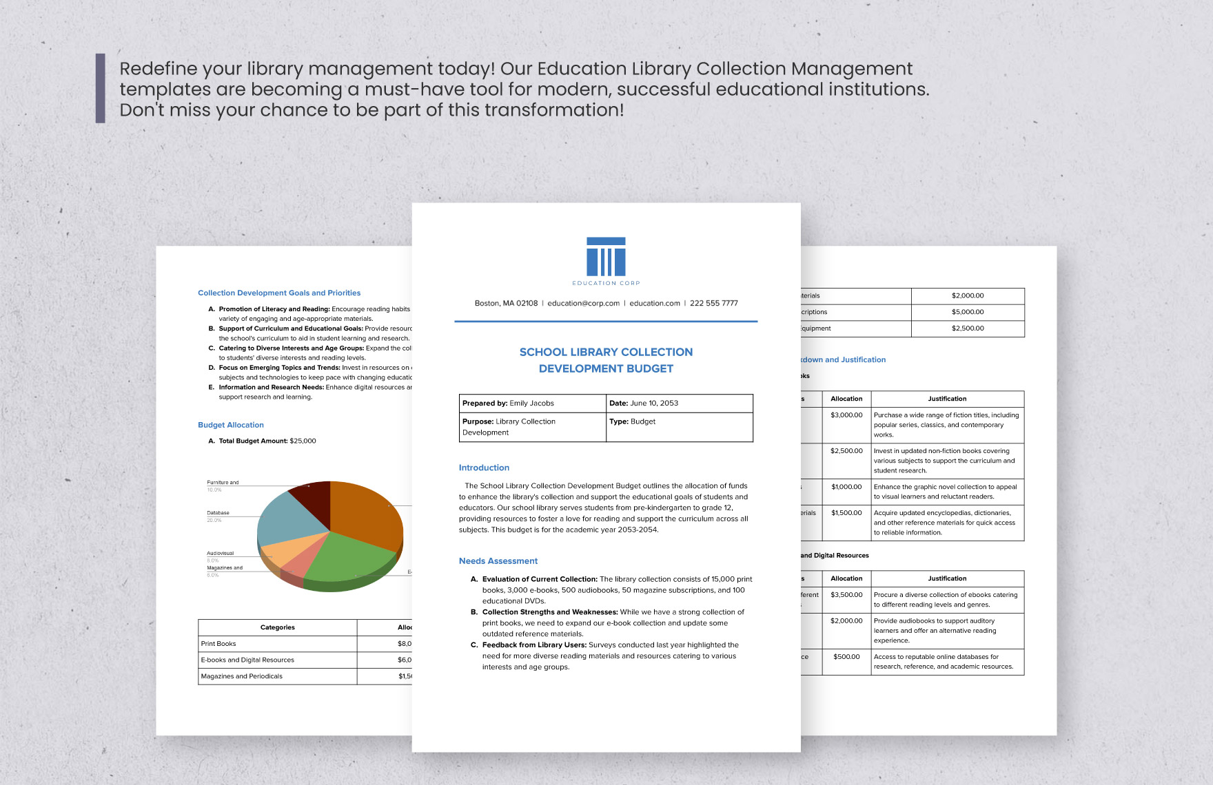 School Library Collection Development Budget Template