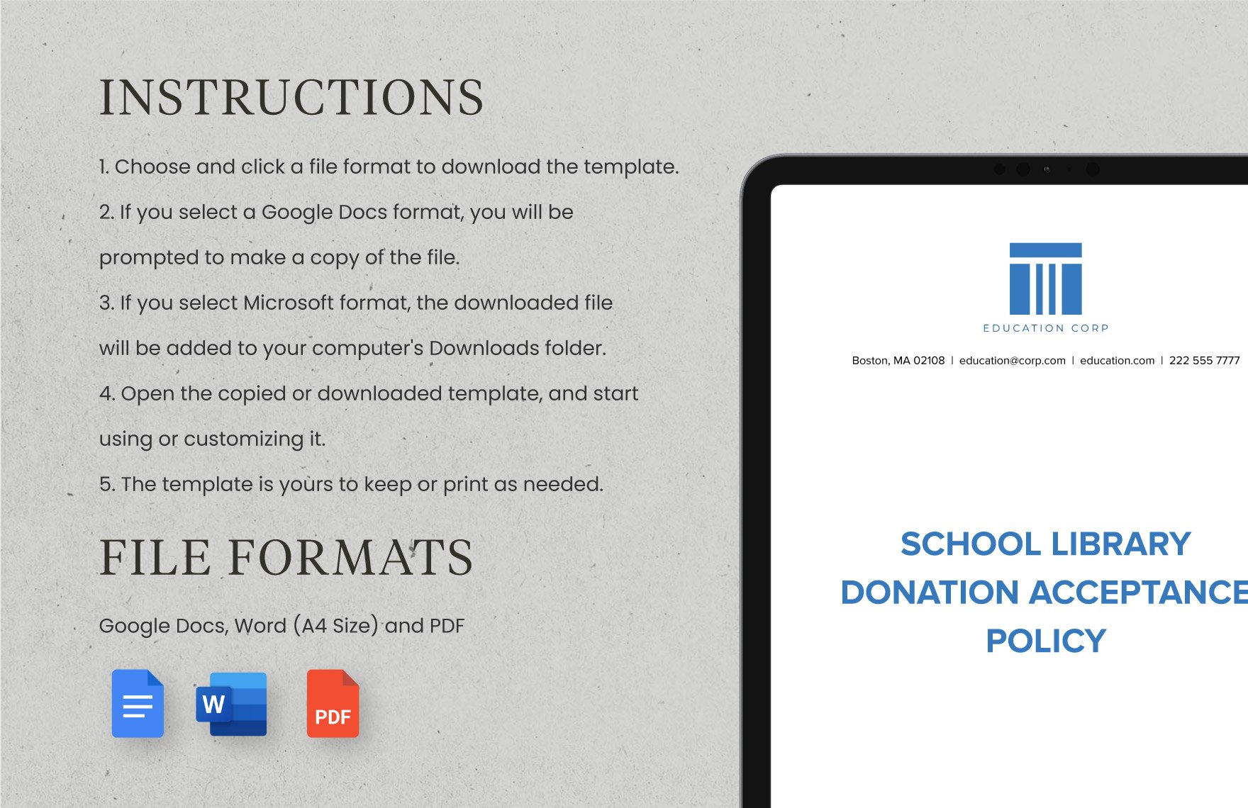 School Library Donation Acceptance Policy Template