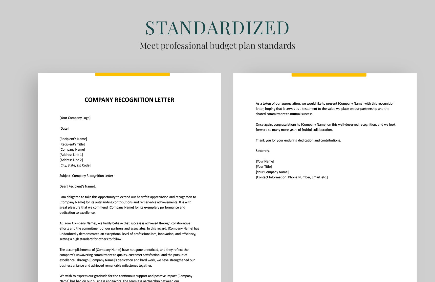 Company Recognition Letter
