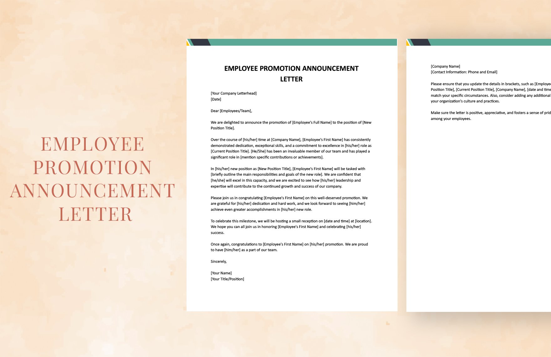 Employee Promotion Announcement Letter